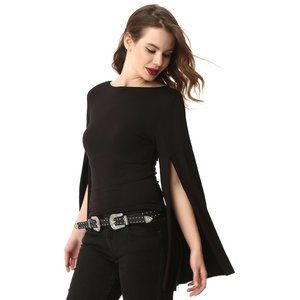 Bambina Mia - Black Open-Sleeve Top